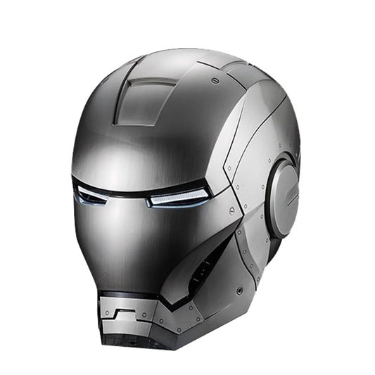 Iron Man MK2 Smart Helmet: 1:1 Official Collectible with Ring Touch, Voice Commands & Metallic Brushed Finish