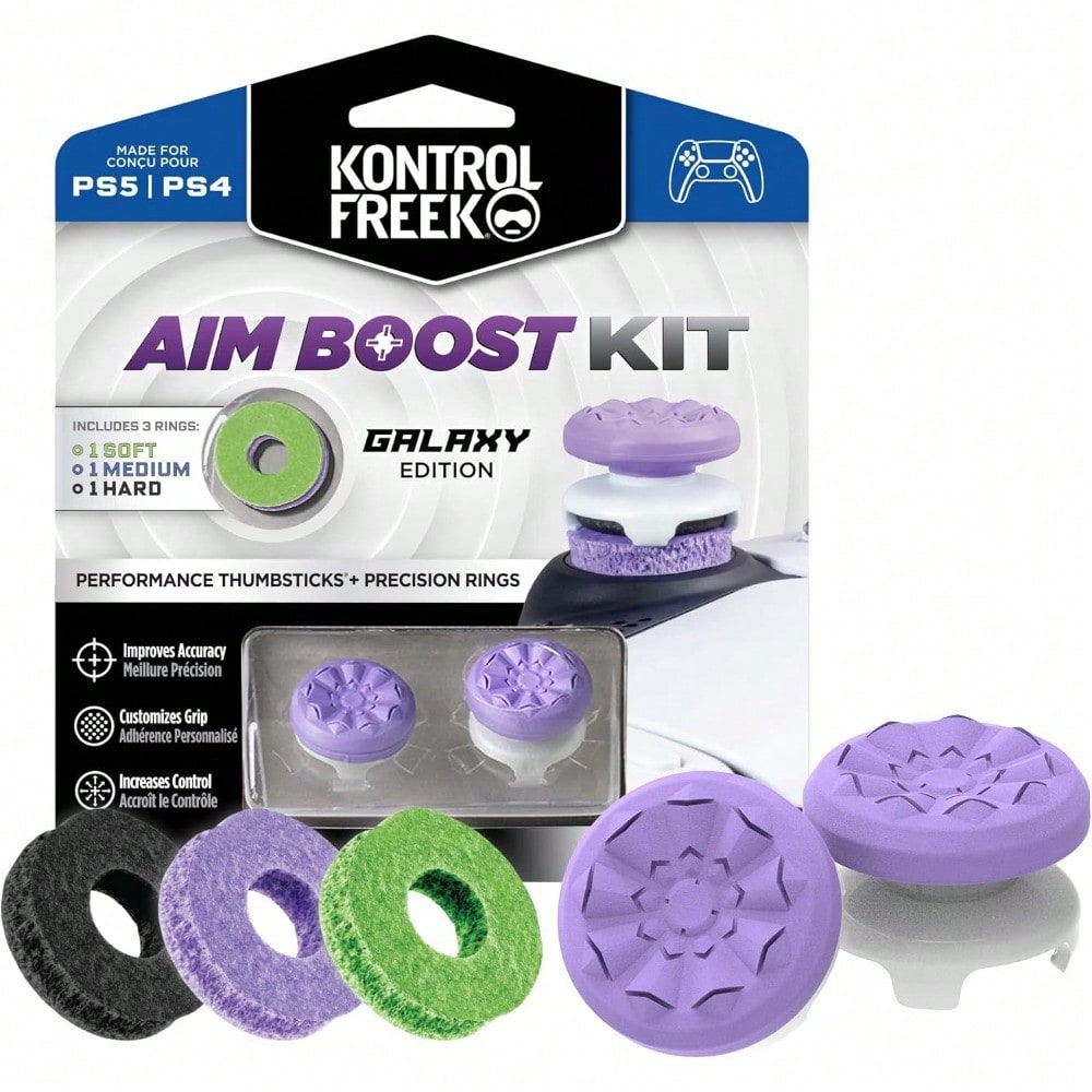Aim Boost Kit for PlayStation 5 and PlayStation 4 Controller | Includes Performance Thumbsticks and Precision Rings