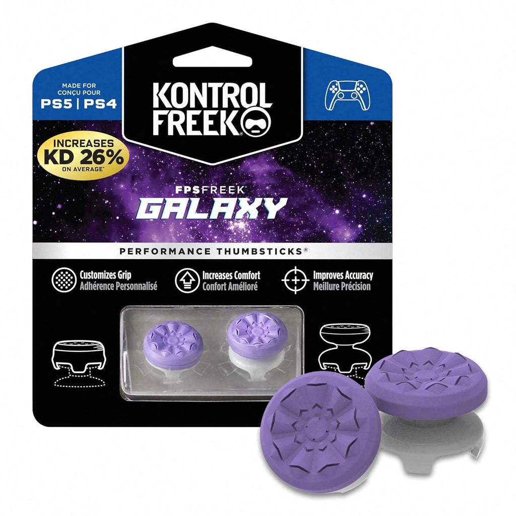 FPS Freek Galaxy Purple for PlayStation 4 (PS4) and PlayStation 5 (PS5) | Performance Thumbsticks | 1 High-Rise, 1 Mid-Rise | Purple