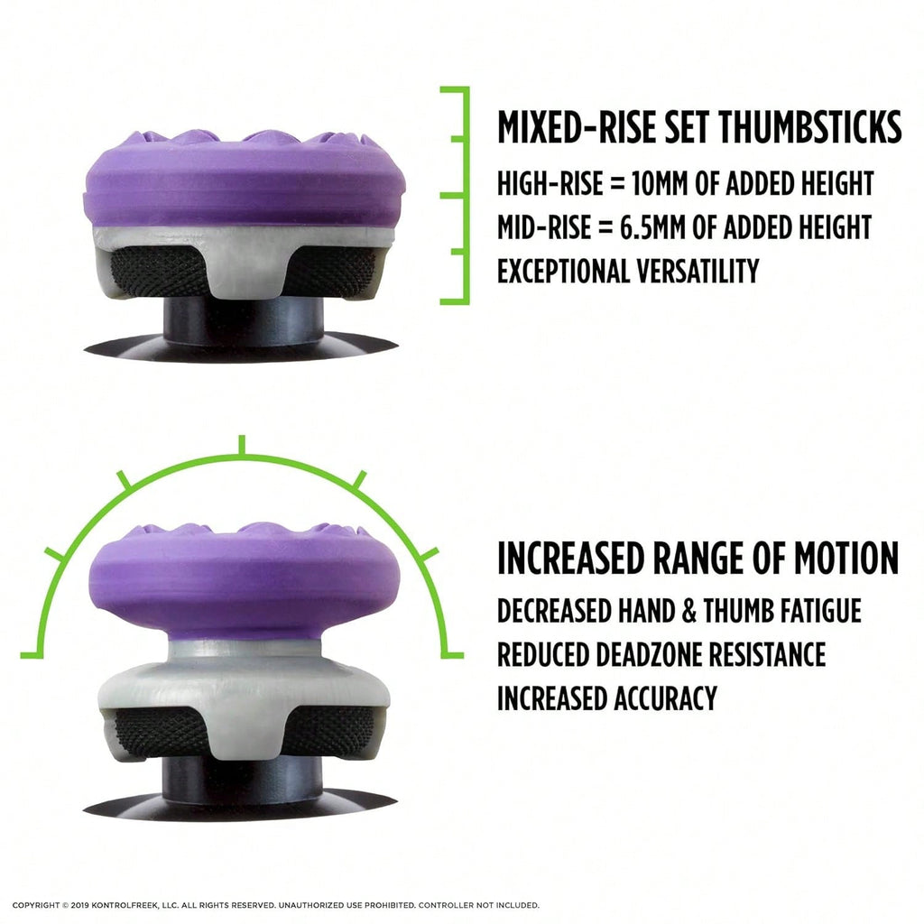 FPS Freek Galaxy Purple for PlayStation 4 (PS4) and PlayStation 5 (PS5) | Performance Thumbsticks | 1 High-Rise, 1 Mid-Rise | Purple
