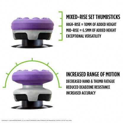 FPS Freek Galaxy Purple for PlayStation 4 (PS4) and PlayStation 5 (PS5) | Performance Thumbsticks | 1 High-Rise, 1 Mid-Rise | Purple