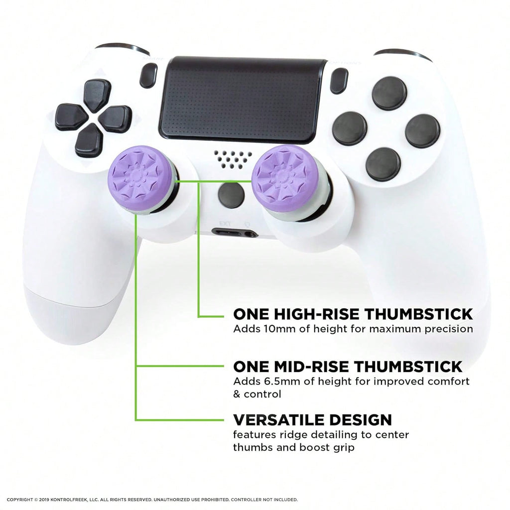 FPS Freek Galaxy Purple for PlayStation 4 (PS4) and PlayStation 5 (PS5) | Performance Thumbsticks | 1 High-Rise, 1 Mid-Rise | Purple