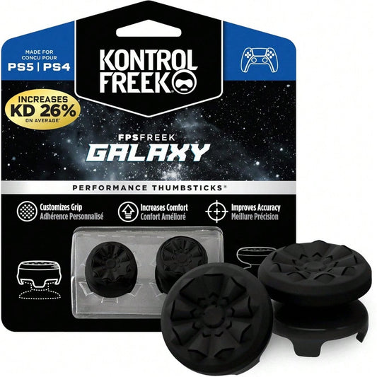 FPS Freek Galaxy Black for PlayStation 4 and PlayStation 5 | Performance Thumbsticks | 1 High-Rise, 1 Mid-Rise | Black (Limited Edition)
