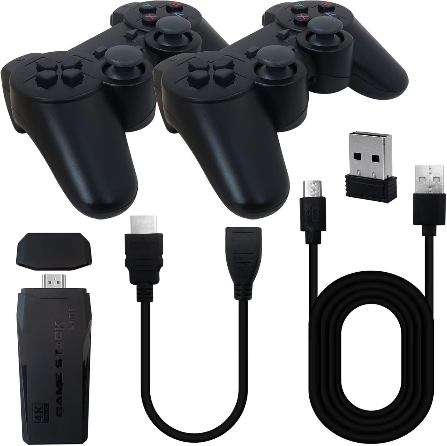 Wireless TV Game Stick Built-in 20000+ Games, 64GB TF Card, 2.4GHz Wireless Gamepad with 15 Emulators Retro Video Games Gifts for Retro Gaming Lovers
