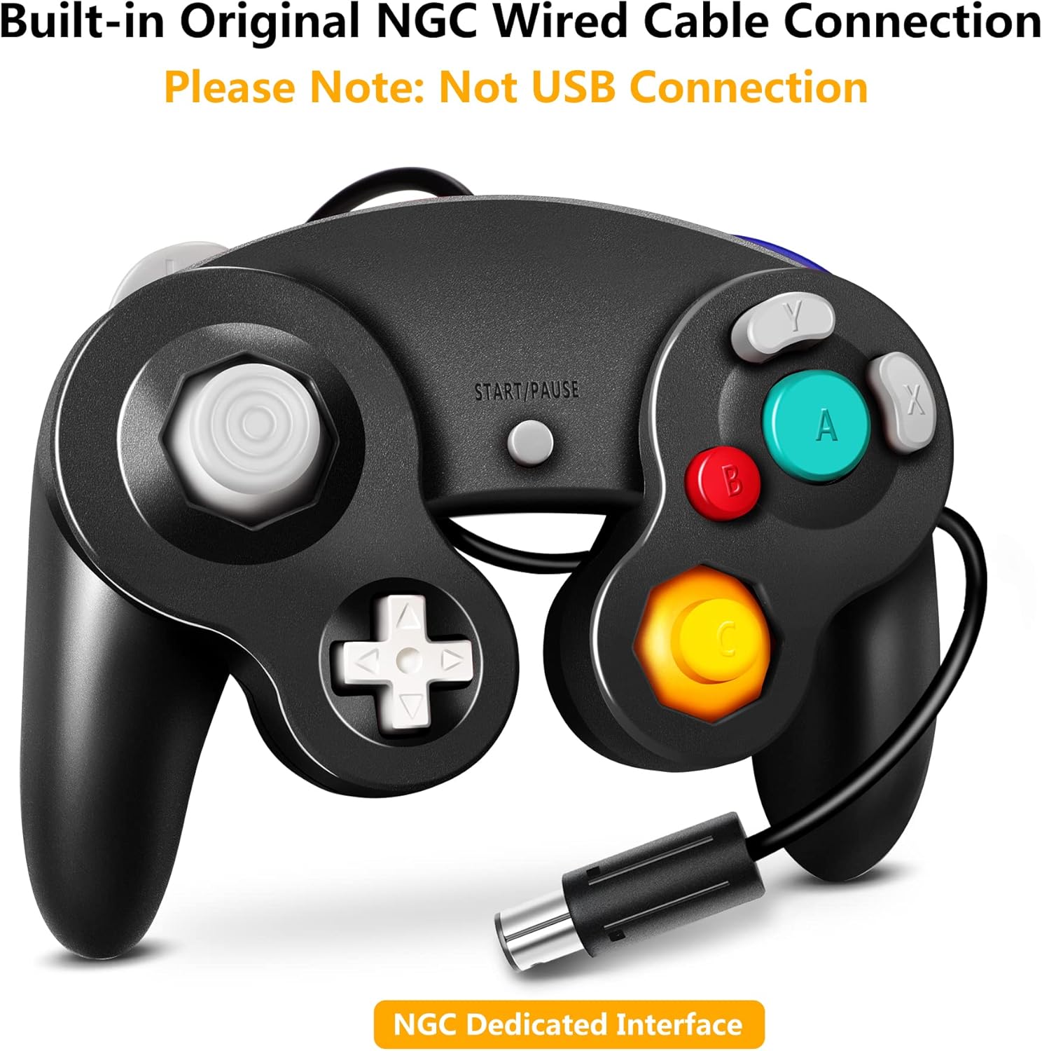 Gamecube Controller, Classic Wired Controller for Wii Nintendo Gamecube (Black)