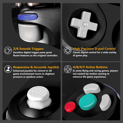 Gamecube Controller, Classic Wired Controller for Wii Nintendo Gamecube (Black)