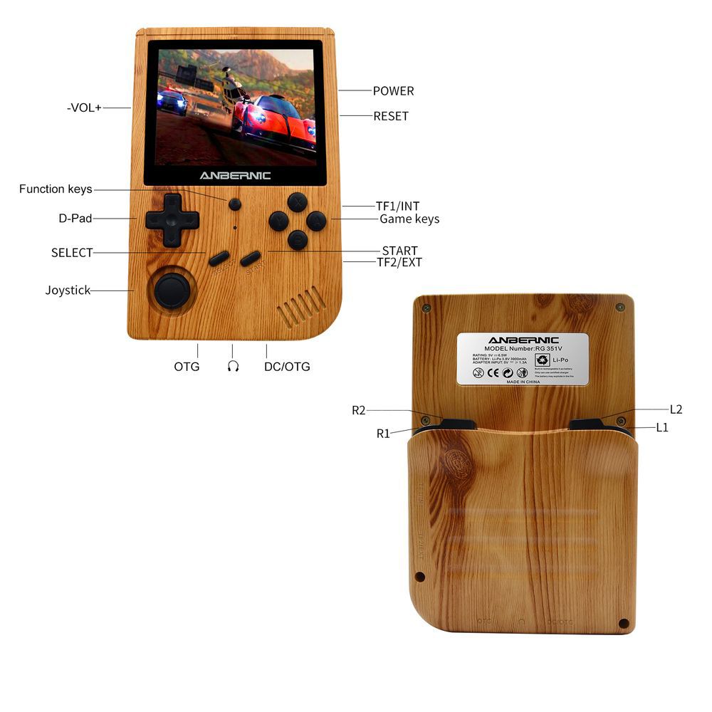 ANBERNIC RG351V 64GB Handheld Game Console Black