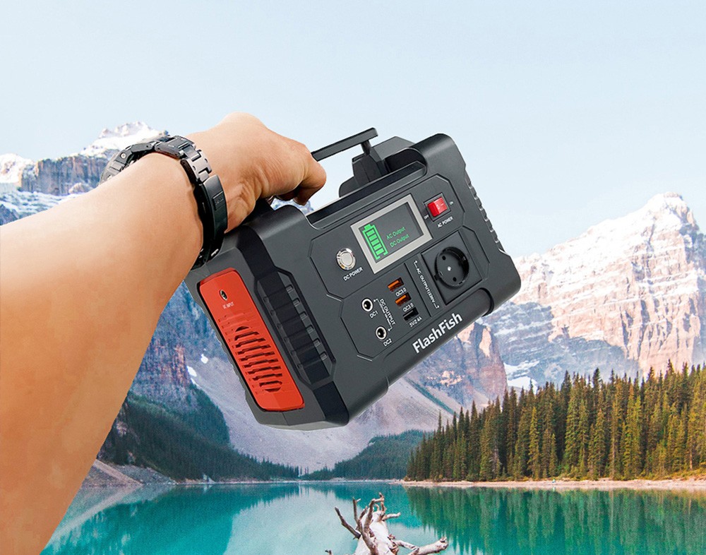 FlashFish E200 200W Portable Power Station 151Wh Lithium Battery 1x Pure Sine Wave AC220V Output for RV Camping Van