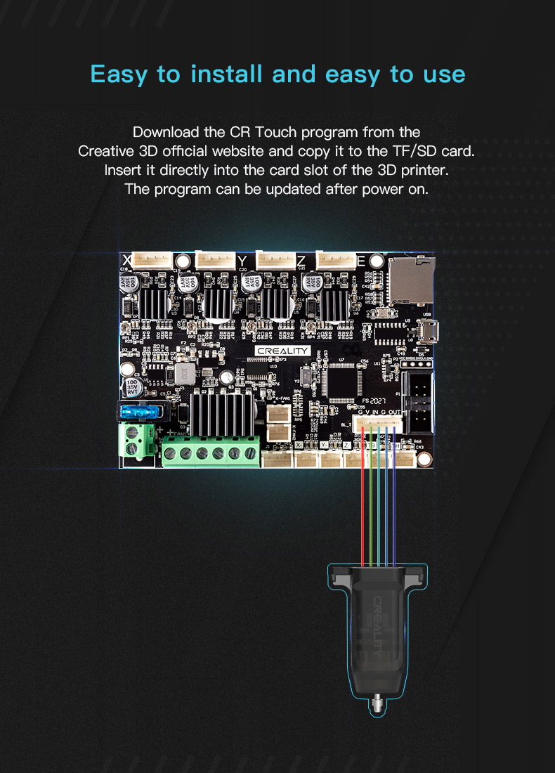 Creality CR Touch Auto Leveling Standard Kit for Most FDM 3D Printers, Electromagnetic Components + Photoelectric Sensor