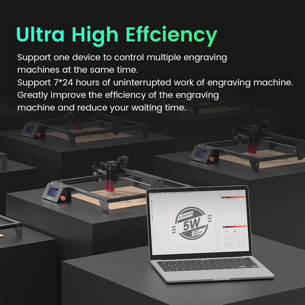 LONGER RAY5 5W Laser Engraver, 32-Bit Chipset, Windows/Mac/Linux Compatible