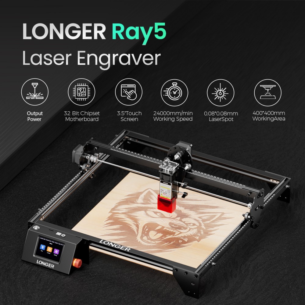 LONGER RAY5 5W Laser Engraver, 32-Bit Chipset, Windows/Mac/Linux Compatible