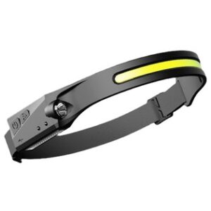 Bright LED Headlamp 270 Degree Wide Beam & Spotlight, 4 Sensor Modes for Outdoor Cycling, Camping, Hiking - Black