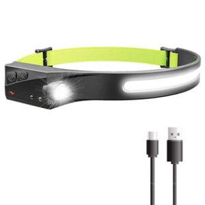 Bright LED Headlamp 270 Degree Wide Beam & Spotlight, 4 Sensor Modes for Outdoor Cycling, Camping, Hiking - Reflective