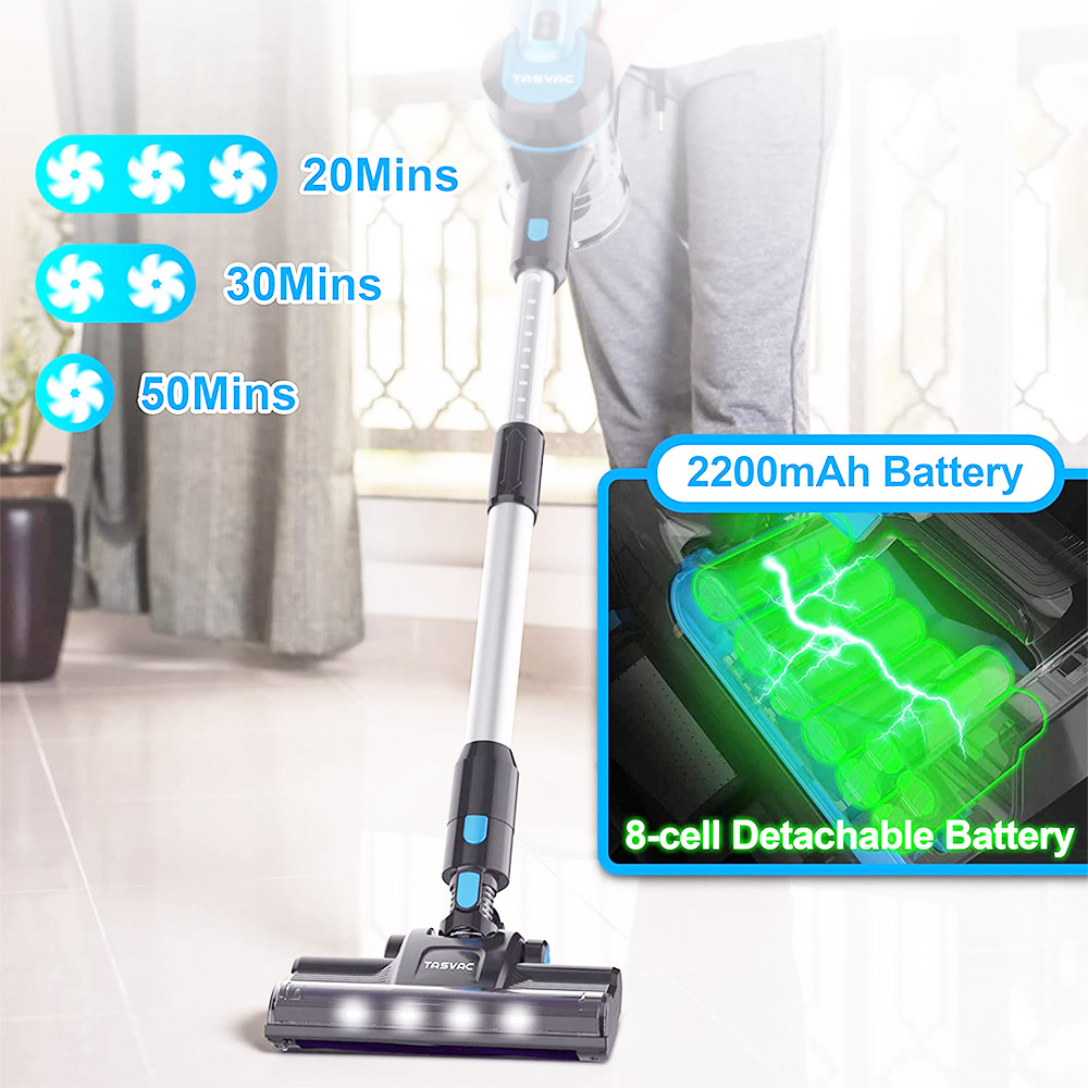 TASVAC S8 Cordless Vacuum Cleaner 23KPa Strong Suction with Washable HEPA Filter Suitable for Family Cars Pet Hair Carpe