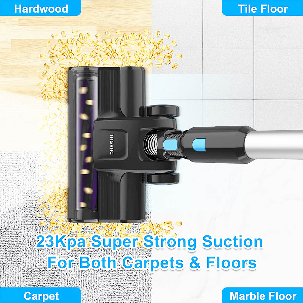 TASVAC S8 Cordless Vacuum Cleaner 23KPa Strong Suction with Washable HEPA Filter Suitable for Family Cars Pet Hair Carpe