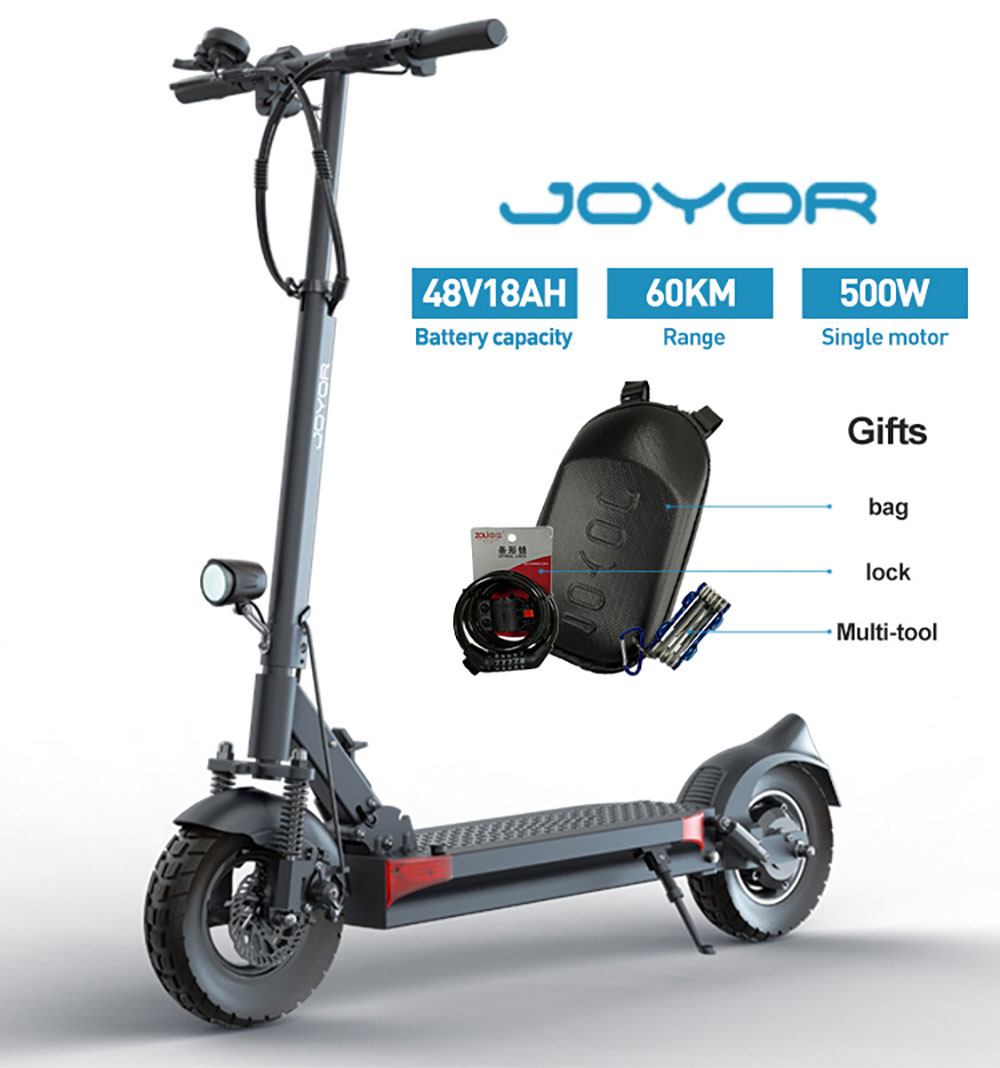 JOYOR Y6-S Electric Scooter 18Ah Battery 500W Motor Up to 60KM Range 10 Inch Wheel 40Km/h Max Speed