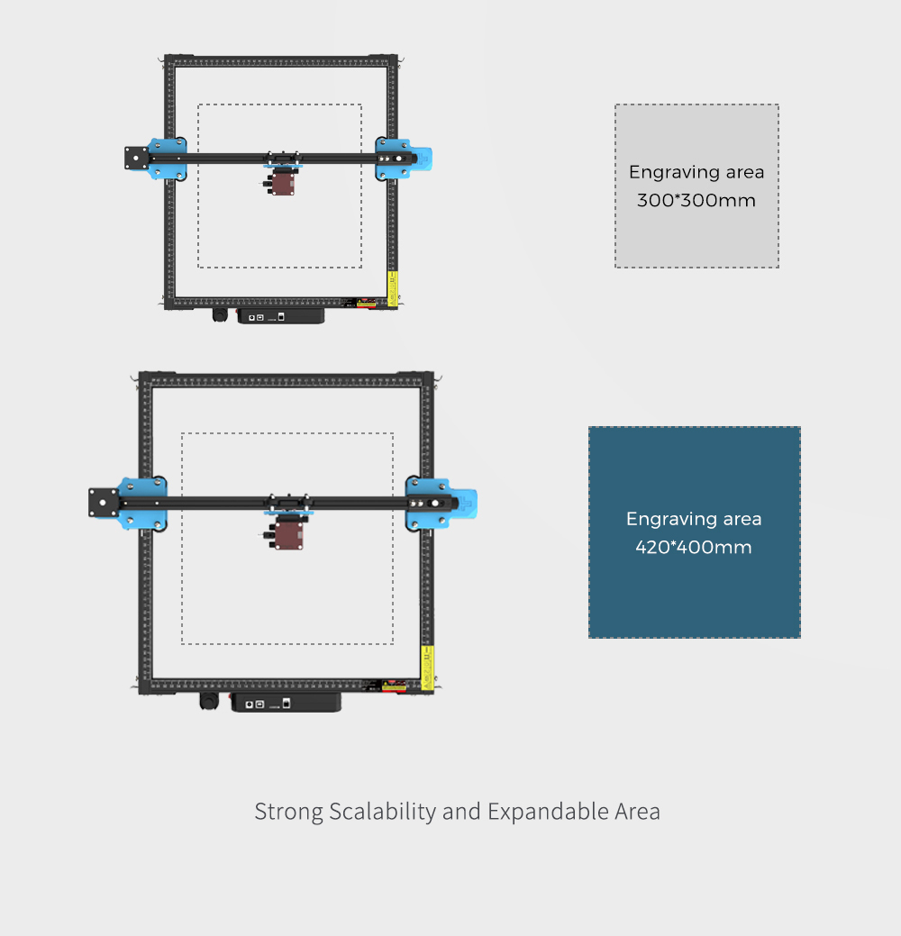 TWO TREES TTS-10 Pro 10W Laser Engraver, LD+FAC+C-Lens, 32-bit Mainboard, 0.08*0.08mm Compressed Spot, 0.1mm Precision, 30,000mm/min Engraving Speed, 300*300mm - EU Plug