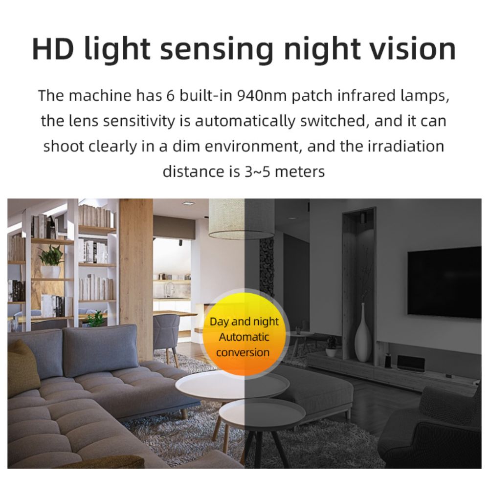 Mini Wireless Camera Real 1080P Wifi Camera Home Nanny Tiny Cam Baby with Night Vision Motion Cell Phone App Detection - Black
