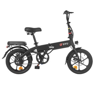 DYU A1F Pro Electric City Bike 16 Inch 250W Motor 25Km/h Speed 36V 7.5Ah Battery Dual Mechanical disc brake 120KG Max Load Folding E-Bike - Black