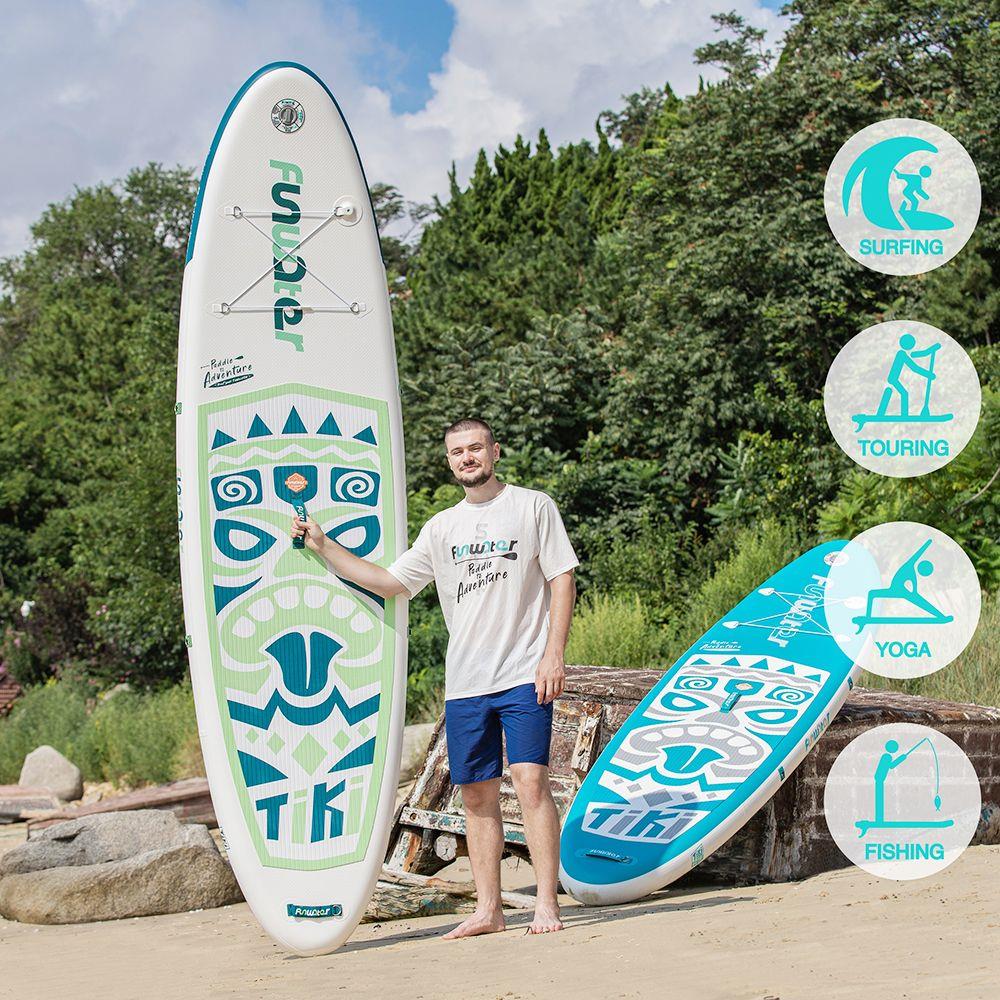 FunWater SUPFW05A NEW TIKI Inflatable Stand Up Paddle Board 10.6'' Long 33' Wide 6' Thick