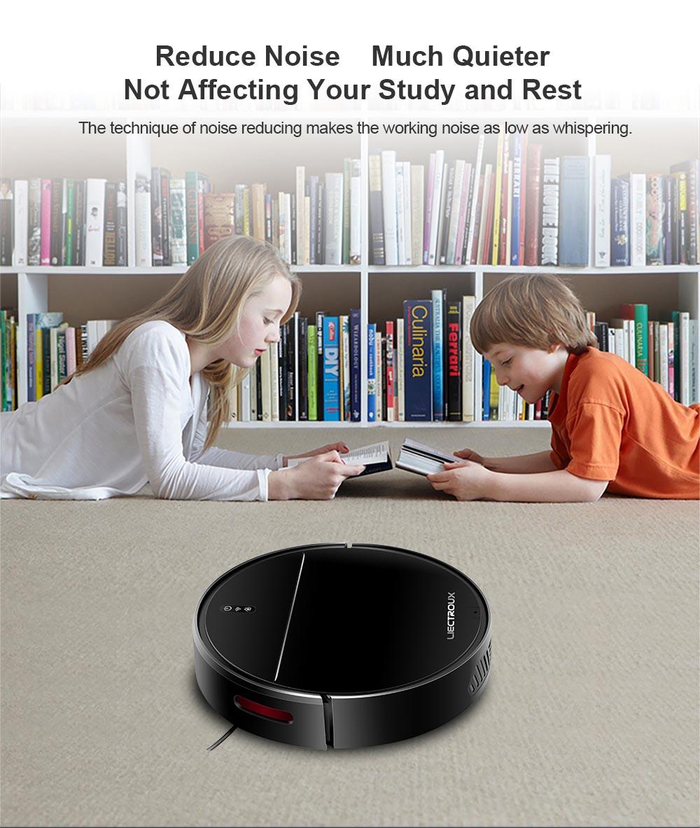 LIECTROUX M7S Pro Robot Vacuum Cleaner, 2D Map Navigation, 4400mAh Battery, Run 110mins, Dry and Wet Mopping - Black