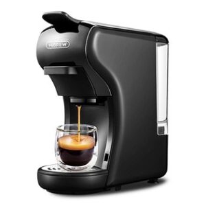 HiBREW H1A 4 IN 1 Expresso Coffee Machine Compatible with DG Capsule Ground Coffee - Black
