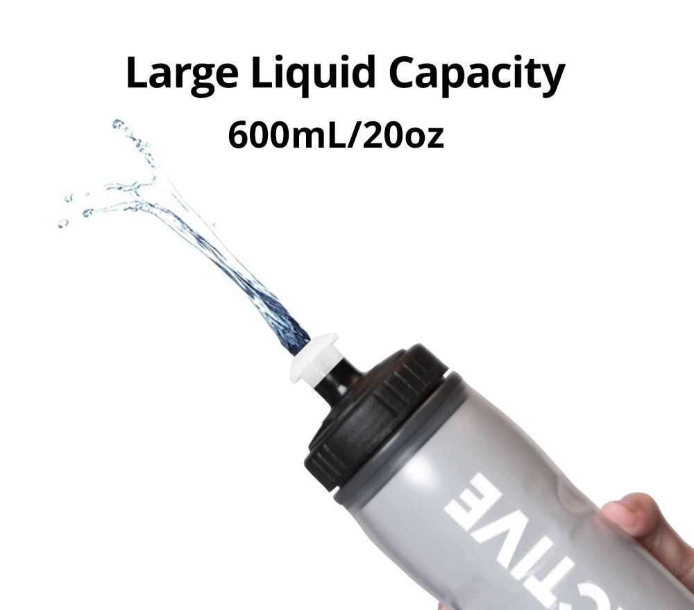 OOLACTIVE 20oz Bike Water Bottle Cycling Squeeze Bottle 600ml - Grey