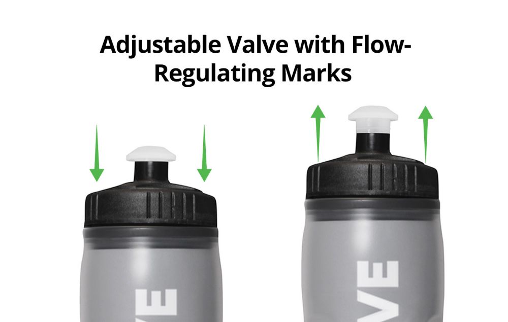 OOLACTIVE 24oz Bike Water Bottle Cycling Squeeze Bottle 600ml - Grey