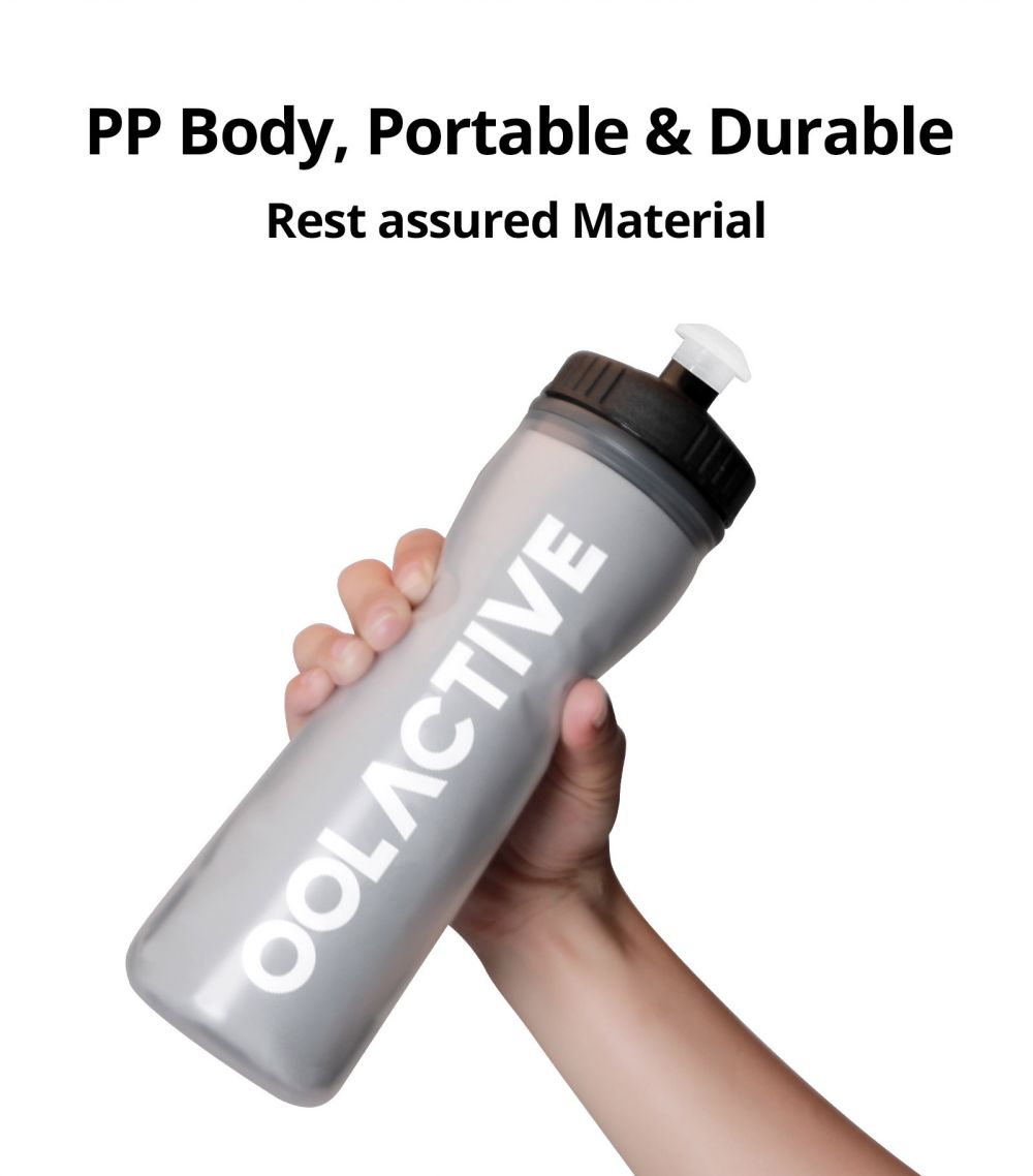 OOLACTIVE 24oz Bike Water Bottle Cycling Squeeze Bottle 600ml - Grey
