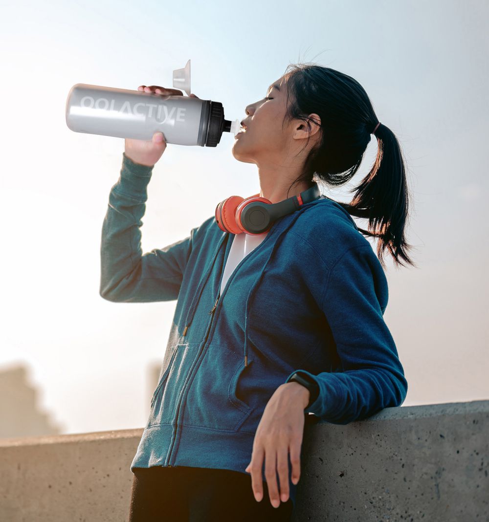 OOLACTIVE 24oz Bike Water Bottle Cycling Squeeze Bottle 600ml - Grey