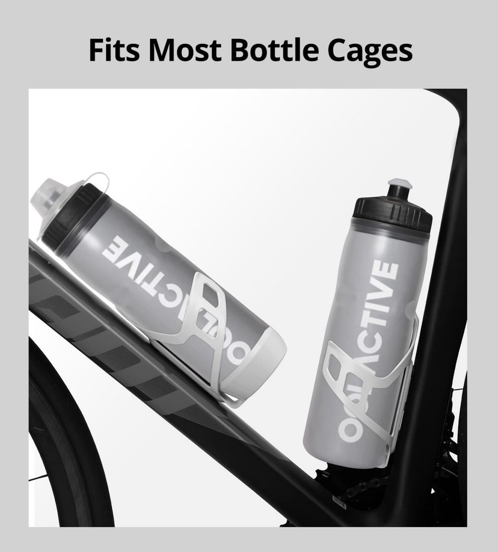 OOLACTIVE 24oz Bike Water Bottle Cycling Squeeze Bottle 600ml - Grey