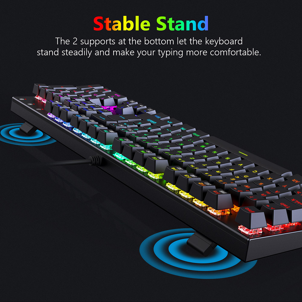 Redragon 105-Key K565-RGB Mechanical Keyboard RGB Backlight German Layout Aluminum Base Red Switch - Black