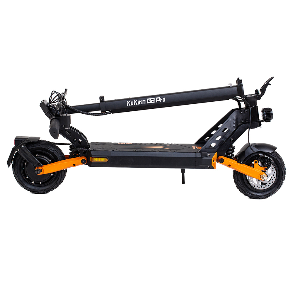 KuKirin G2 Pro 2024 New version Folding Electric Scooter 9.0x3.0 Inch Tubeless Vacuum Tire 600W Motor 48V 15.6Ah Battery 58km Max Range, HD LCD Display Dual Disc Brake Led Light Spring Shock Absorber, Detachable Seat Turn signal light