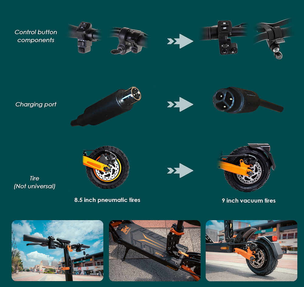 KuKirin G2 Pro Electric Scooter 2024 Version, 600W Brushless Motor, 48V 15.6AH Battery, 9-inch Rubber Vacuum Tires, 45km/h Max Speed, 58km Range, Dual Disc Brakes, Spring Shock Absorber, Detachable Seat
