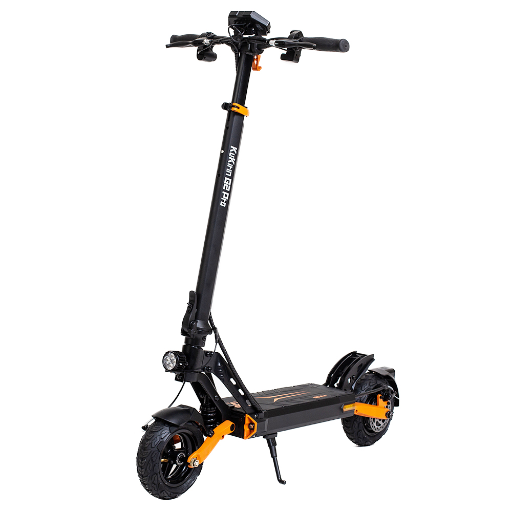 KuKirin G2 Pro 2024 New version Folding Electric Scooter 9.0x3.0 Inch Tubeless Vacuum Tire 600W Motor 48V 15.6Ah Battery 58km Max Range, HD LCD Display Dual Disc Brake Led Light Spring Shock Absorber, Detachable Seat Turn signal light