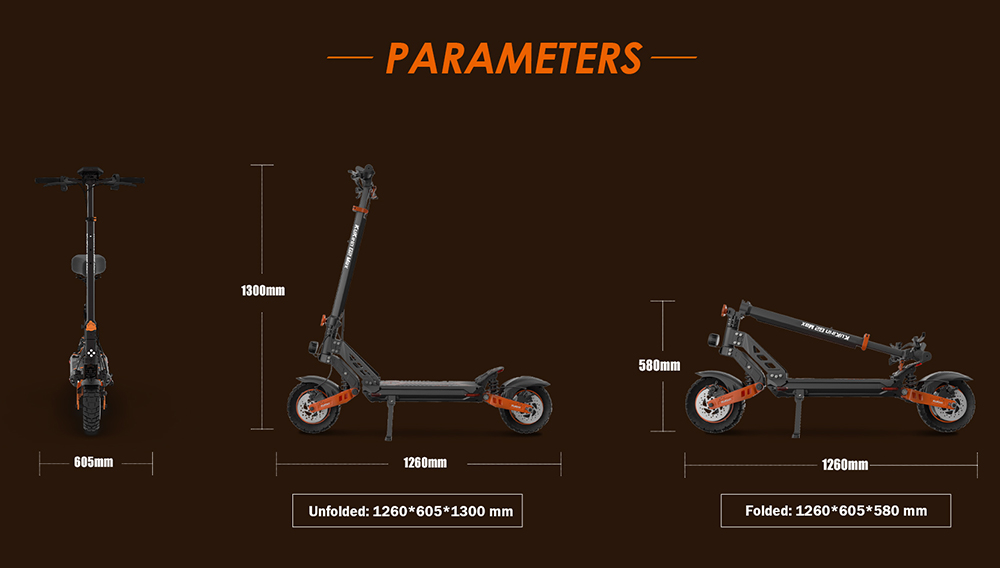 KuKirin G2 Max Electric Scooter 10 Inch Off-road Tires 1000W Motor 55Km/h Max Speed 48V 20Ah Battery 80km Range 120KG Max Load Detachable Seat Adjustable Height
