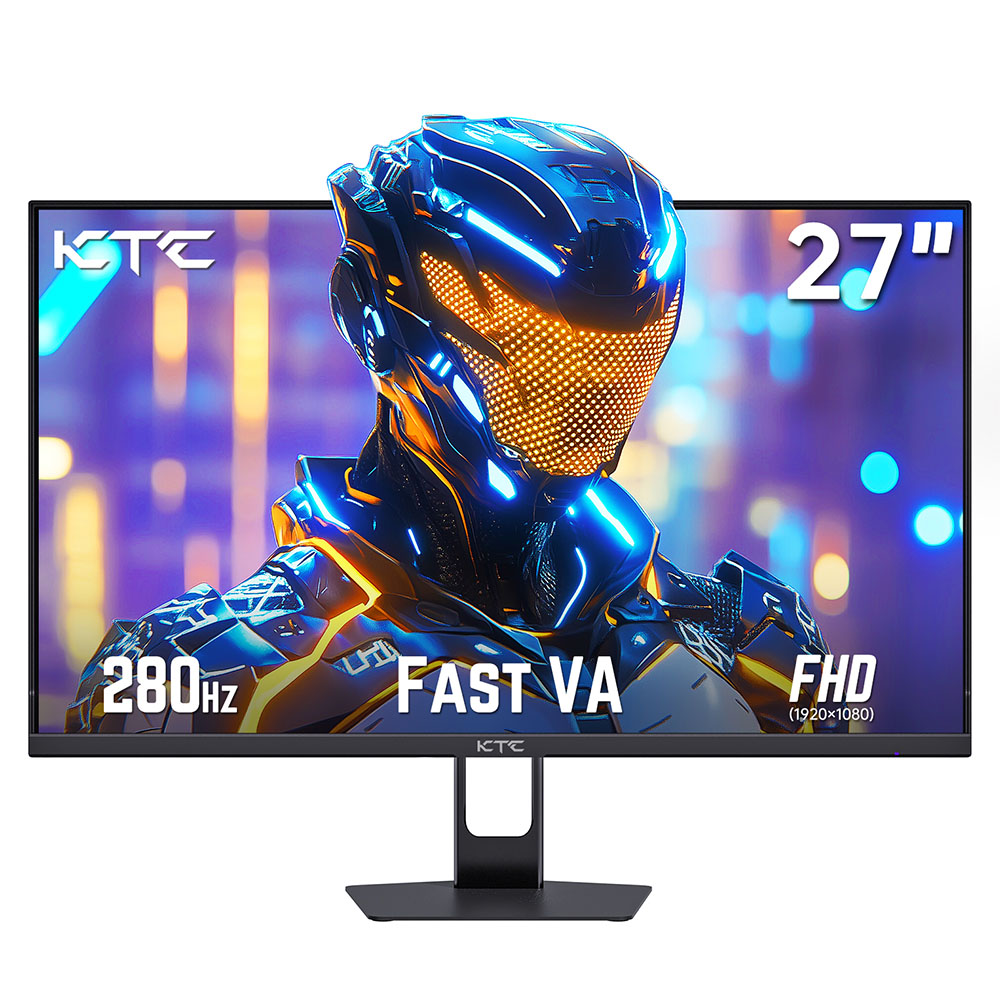 KTC H27T22 27-inch Gaming Monitor 2560x1440 QHD 16:9 ELED 180Hz Fast IPS Panel Screen 1ms GTG Response Time 99% sRGB HDR10 Low Motion Blur Compatible with FreeSync G-SYNC USB 2xHDMI2.0 2xDP1.4 Audio Out Horizontal & Vertical Rotated VESA Mount