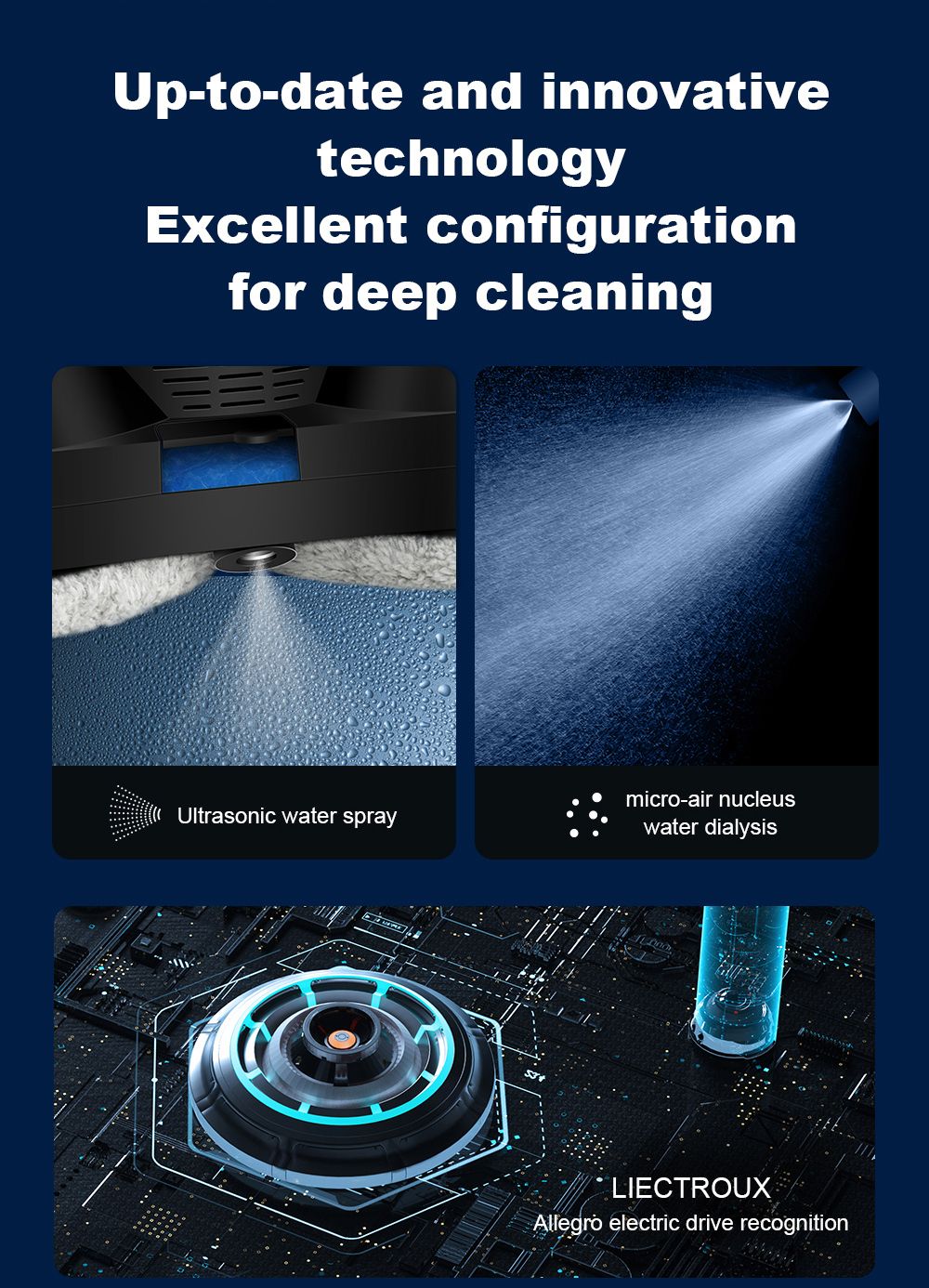 Liectroux HCR-10 Robot Window Cleaner, 30ml Water Tank, Ultrasonic Water Spraying, 2800Pa Suction, 6.8cm Ultra-thin Body