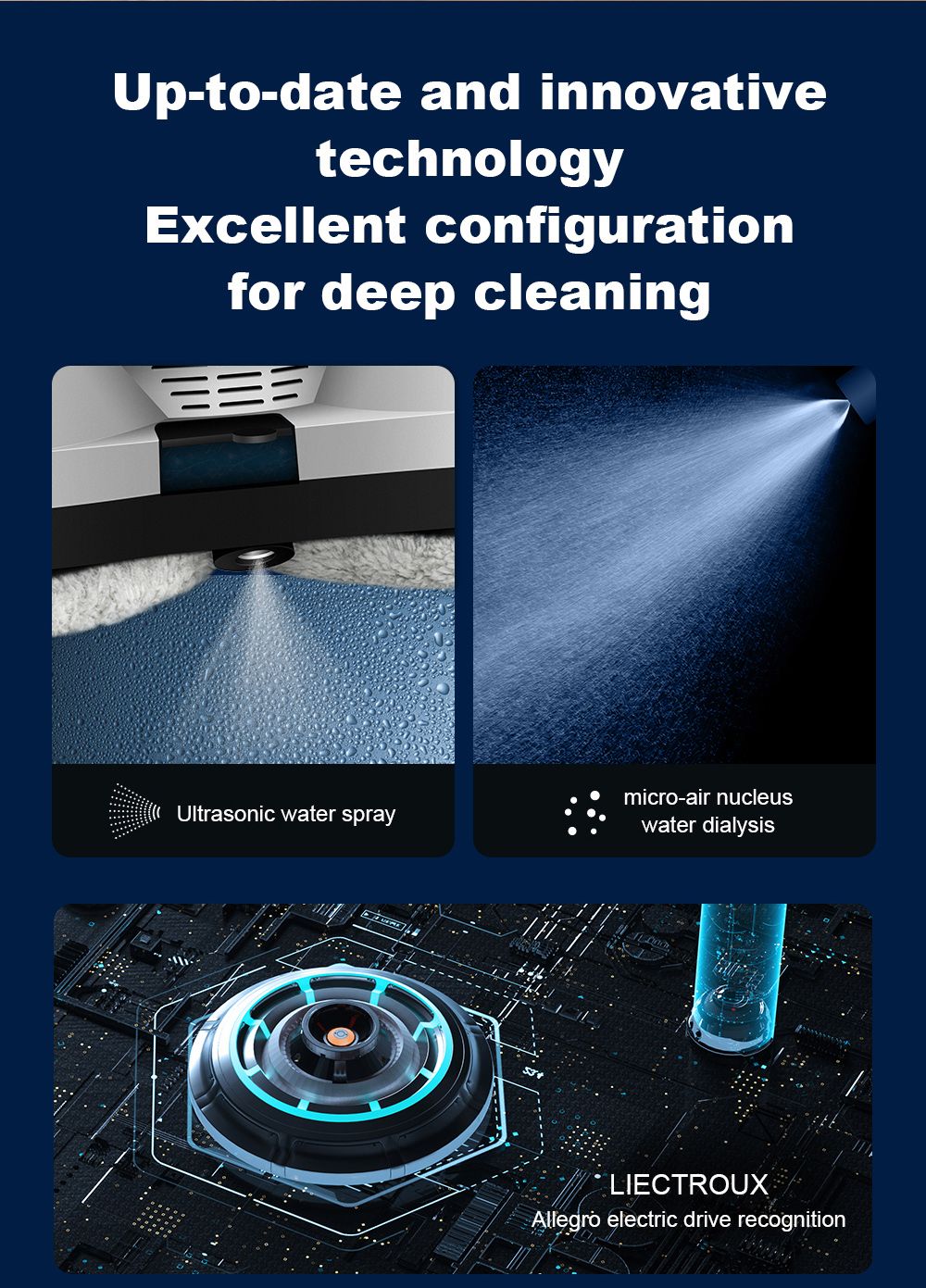 Liectroux HCR-10 Robot Window Cleaner, 30ml Water Tank, Ultrasonic Water Spraying, 2800Pa Suction, 6.8cm Ultra-thin Body