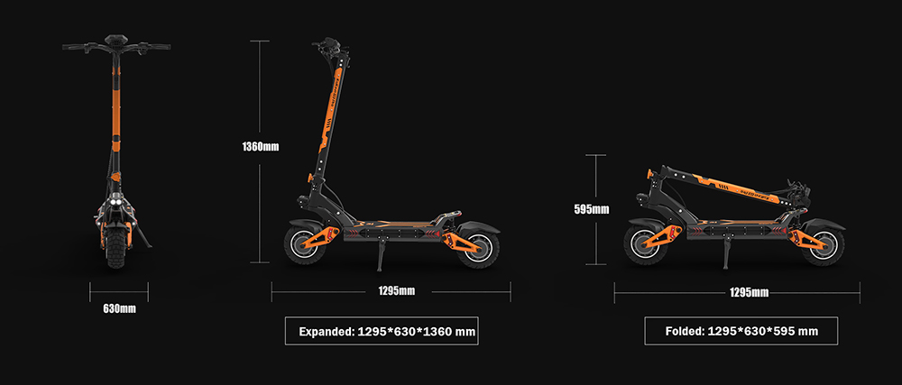 KuKirin G3 Pro 2024 Version 1200W*2 Motor Off-Road Electric Scooter 10 Inch Tire 52V 23.2Ah Removable Battery 80km range 65km/h Max Speed Dual Hydraulic Shock Absorber system IP54 Waterproof Dual Hydraulic Brake