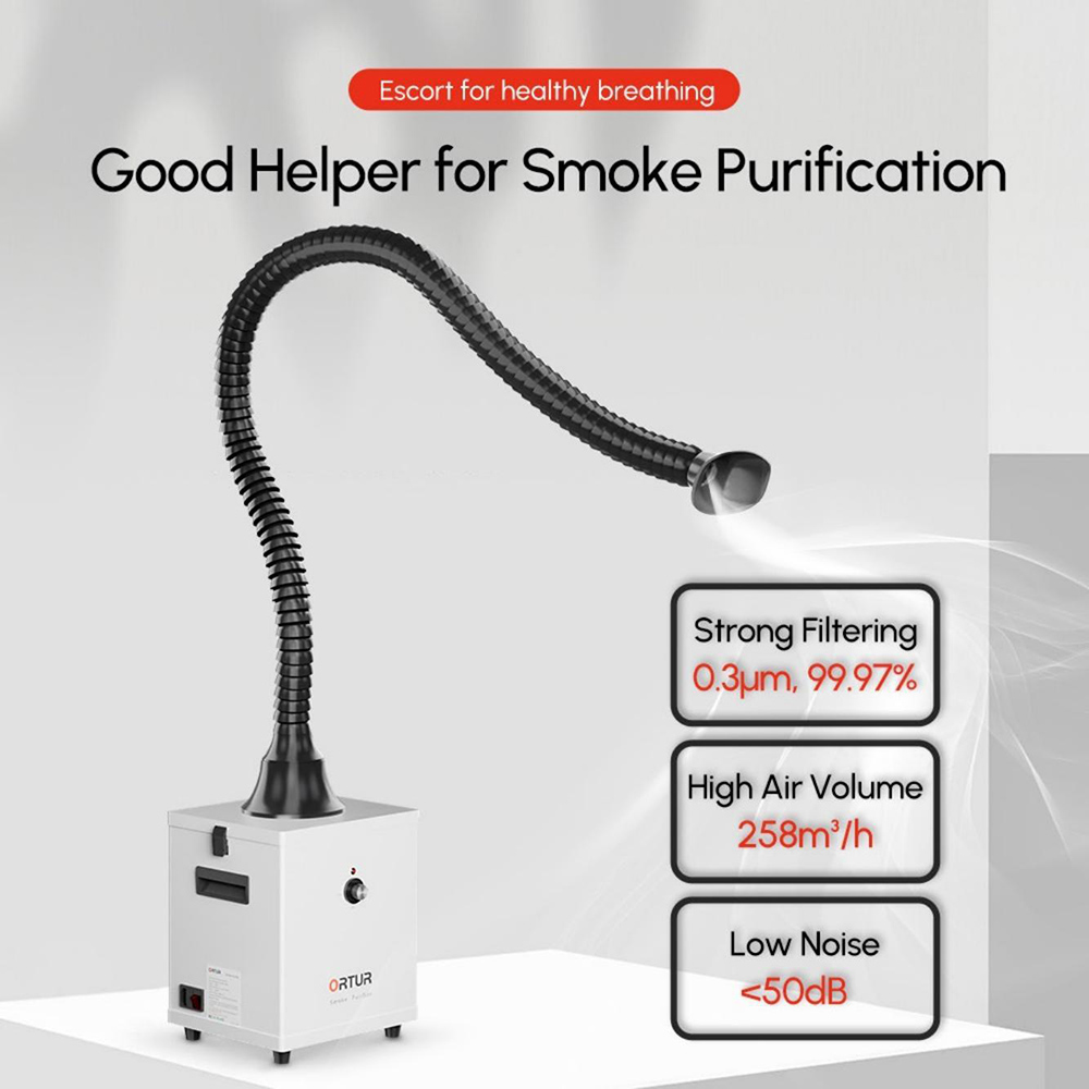 ORTUR Smoke Purifier 1.0 with 1.2m Universal Suction Tube, 258m³/h Air Flow