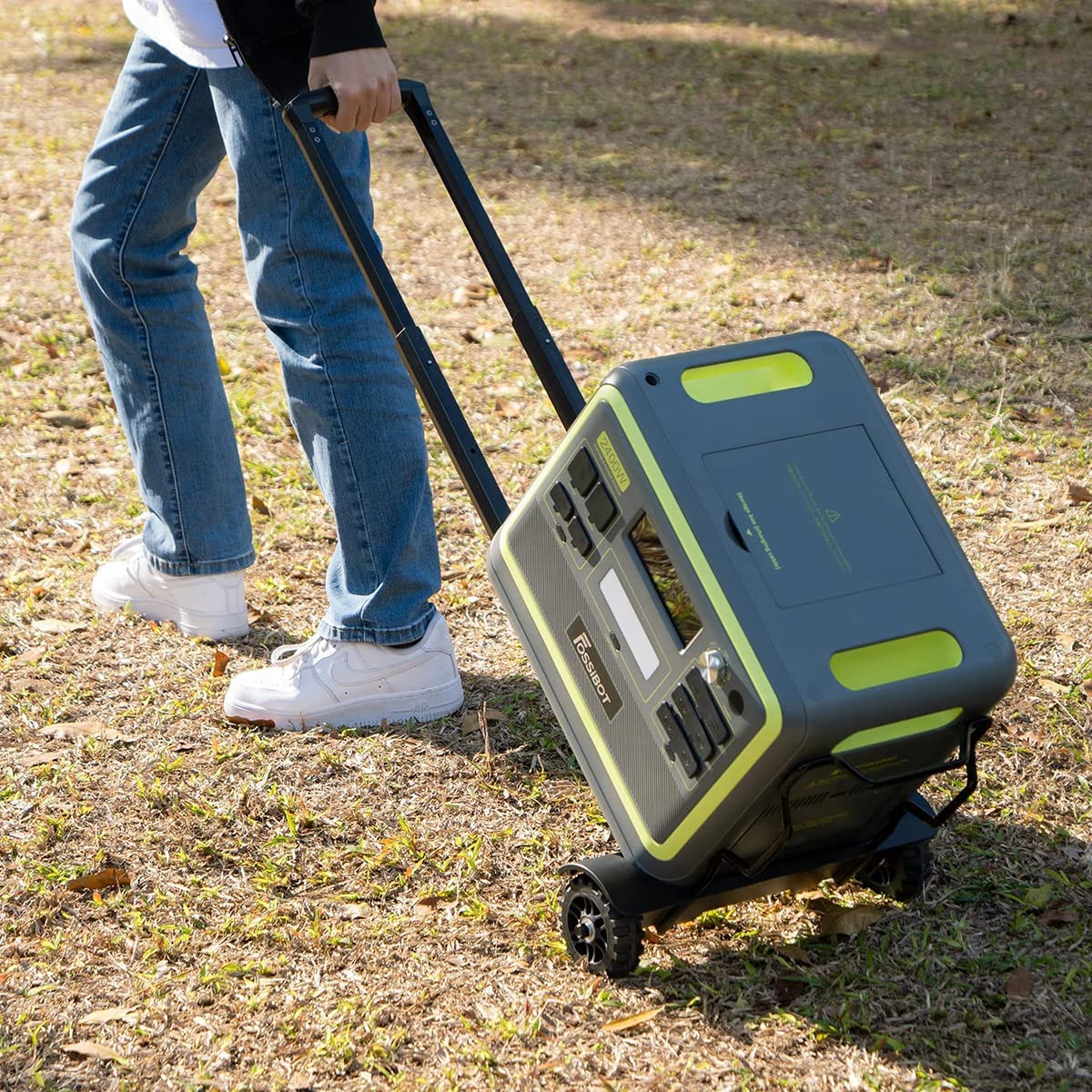 FOSSiBOT Folding Hand Truck, F2400 Portable Power Station Special Foldable Cart, Hold up to 22lbs, 3-Level Adjustable Handle, Flat Car with Casters Foldable Lightweight Silent Compact Load-resistant Foldable Trolley for Travel, Camping, Moving