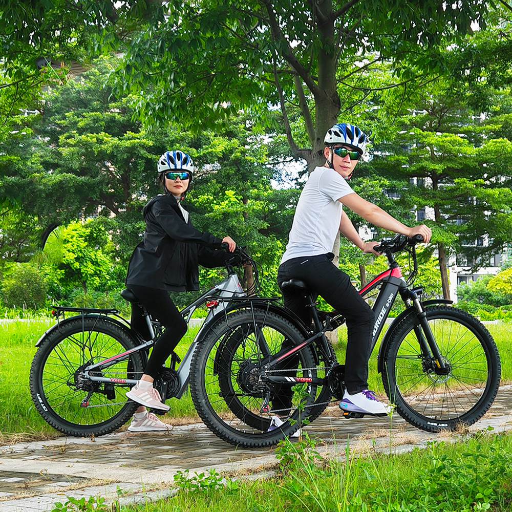 RANDRIDE YG90A Electric Bike 1000W Motor 45km/h Max Speed 48V 17Ah Removable battery 70-90KM Max Range 27.5*2.4'' CST Tires 120kg Load Shimano 21 Gears Hydraulic brake - Blue & Grey