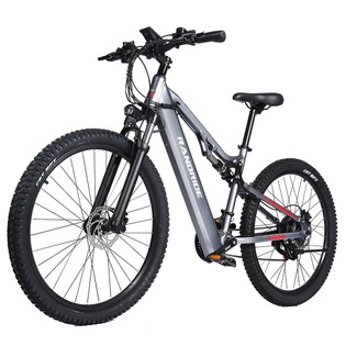RANDRIDE YG90A Electric Bike 1000W Motor 45km/h Max Speed 48V 17Ah Removable battery 70-90KM Max Range 27.5*2.4'' CST Tires 120kg Load Shimano 21 Gears Hydraulic brake - Blue & Grey