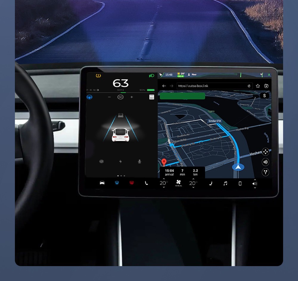 Ownice T3 Wireless Auto Ai Box for Tesla, Dual WiFi, Support CarPlay / AirPlay / Android Auto / MiraCast - Blue