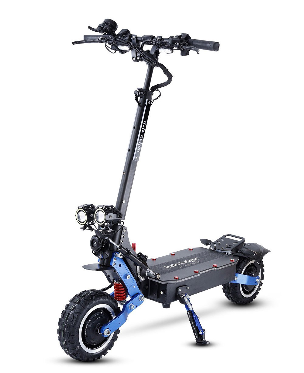 Halo Knight T108 Pro Electric Scooter 11'' Off-Road Tire 3000W*2 Motors 95Km/h Max Speed 60V 38.4Ah Battery 80KM Range 200KG Max load Front & Rear Turn Signal IPX4 Waterproof Dual Hydraulic Brakes Electric Brake