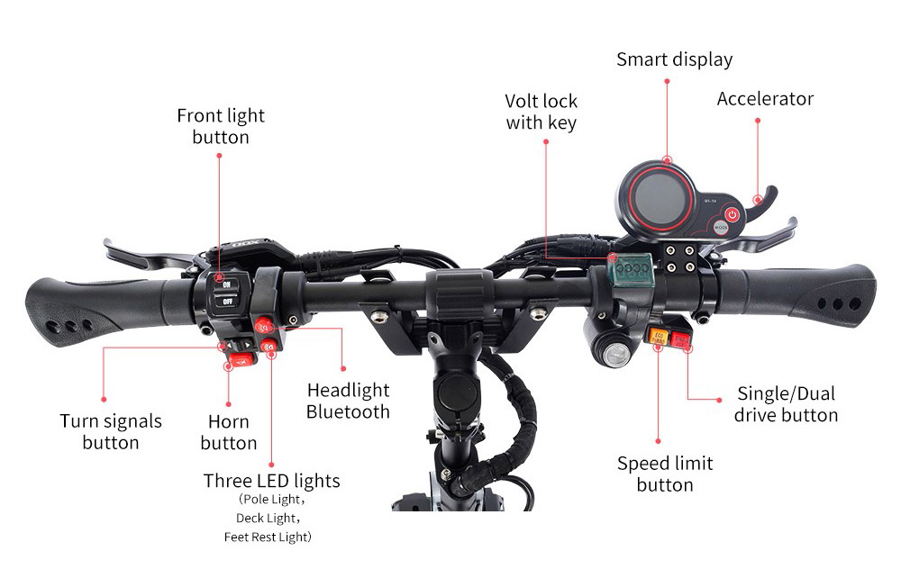 Halo Knight T108 Pro Electric Scooter 11'' Off-Road Tire 3000W*2 Motors 95Km/h Max Speed 60V 38.4Ah Battery 80KM Range 200KG Max load Front & Rear Turn Signal IPX4 Waterproof Dual Hydraulic Brakes Electric Brake