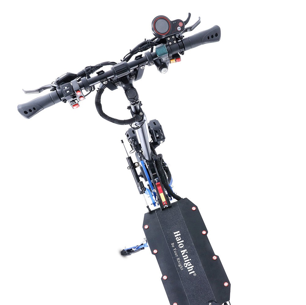 Halo Knight T108 Pro Electric Scooter 11'' Off-Road Tire 3000W*2 Motors 95Km/h Max Speed 60V 38.4Ah Battery 80KM Range 200KG Max load Front & Rear Turn Signal IPX4 Waterproof Dual Hydraulic Brakes Electric Brake