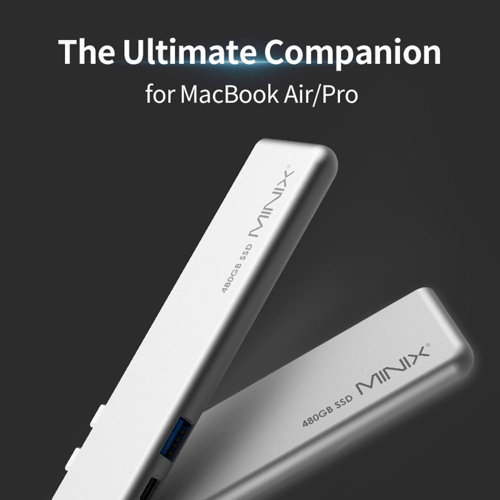 MINIX SD4 GR 480GB SSD Dual 4K@60Hz Output, USB3.0, PD & Data Up to 5Gbps, Thunderbolt 3 - Silver