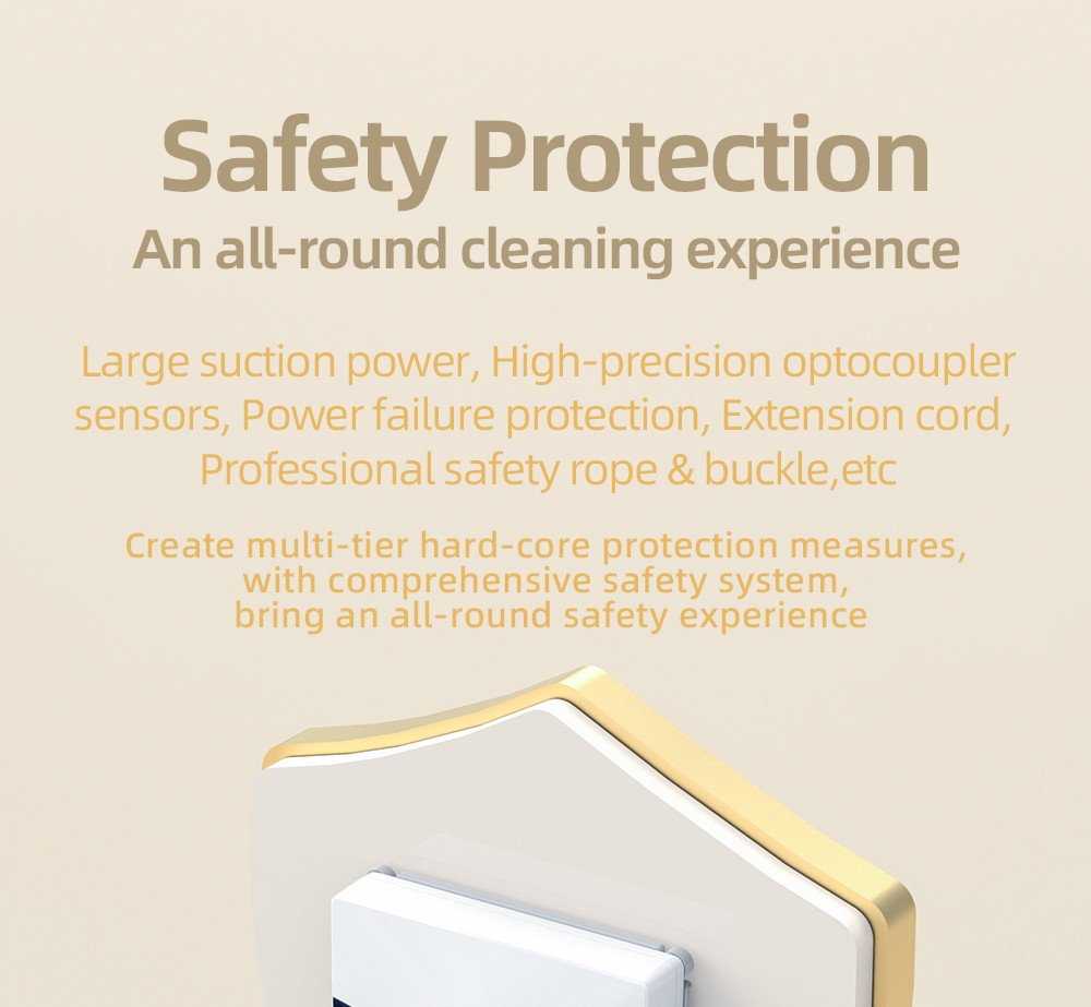 Liectroux YW509 Robot Window Cleaner, Double Water Spray, 3000Pa Suction Power, Laser Sensor Anti-fall, 3 Cleaning Modes, Intelligent Path Planning, Low Noise, Remote Control - White